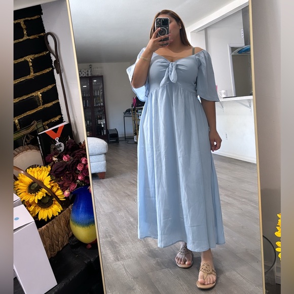 SOLD🤍FINAL Sale 🤍pretty GARDEN casual short sleeve neck ruffle flowy dress 🌷 - Picture 6 of 16